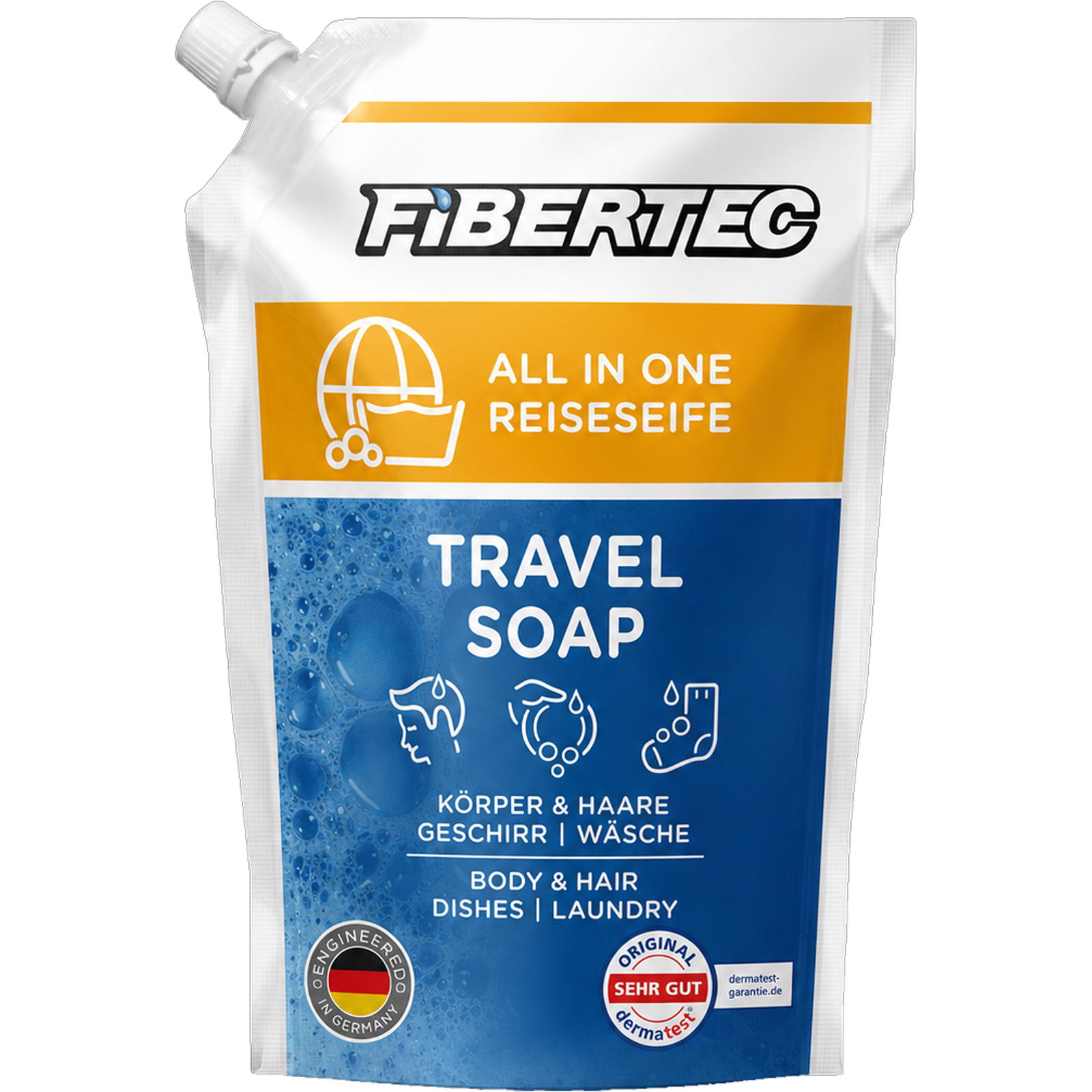 FIBERTEC Travel Soap 500 ml Nachfüllpack - alles und überall Outdoor-Seife - Bild 1