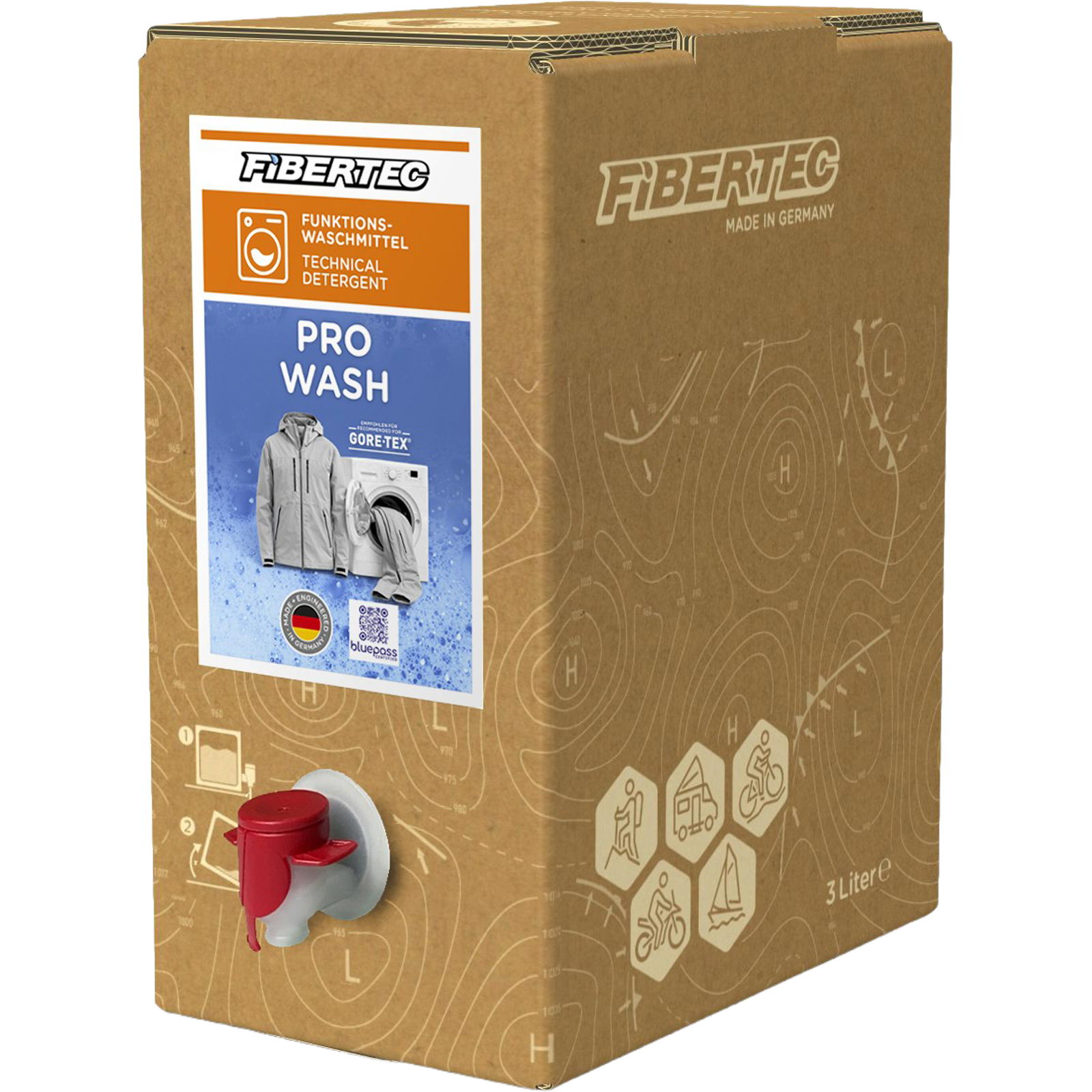 FIBERTEC Pro Wash Bag in Box 3 Liter - Spezial-Waschmittel - Bild 1