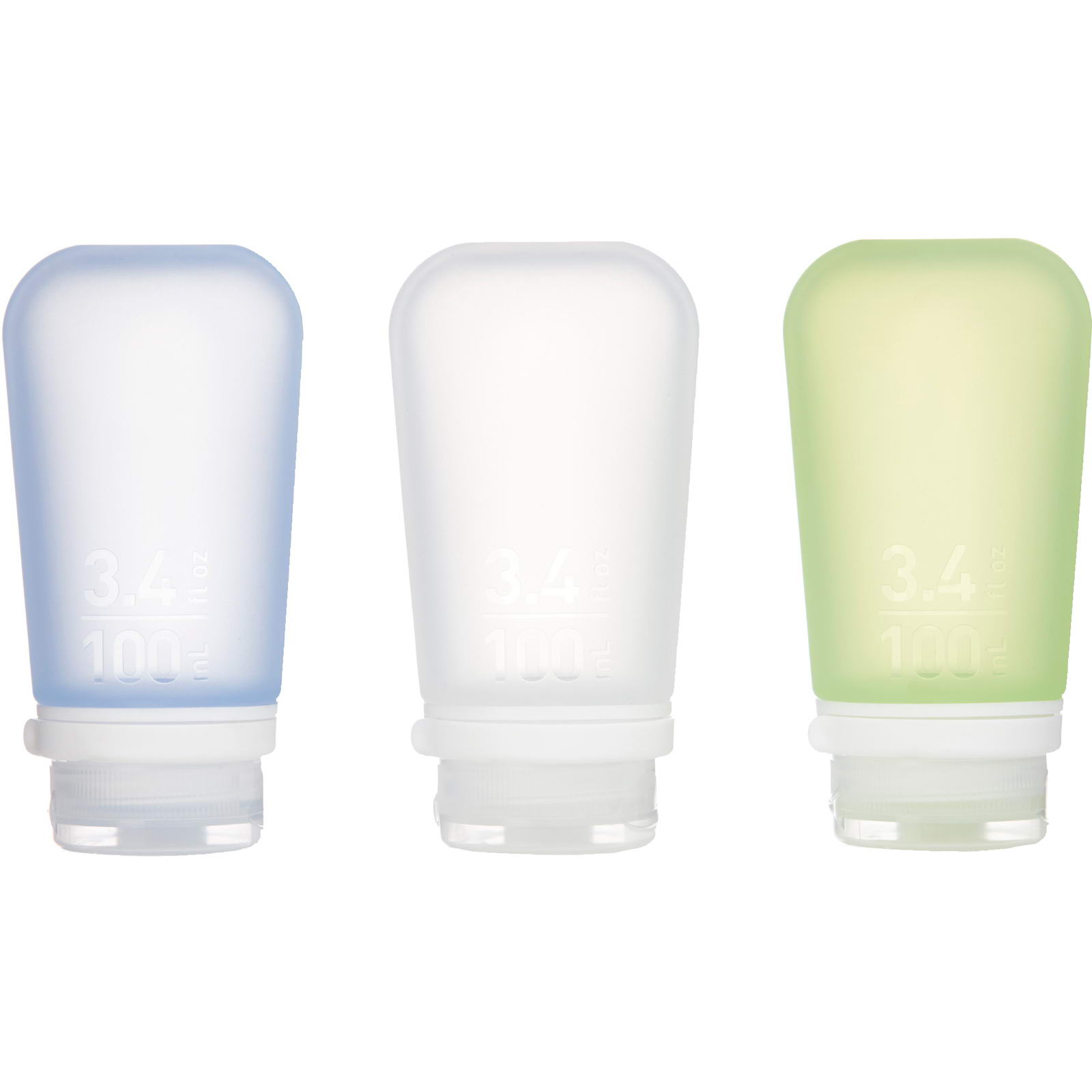 humangear GoToob+ 3er Pack - 3 x 100 ml Tube transparent-grün-blau - Bild 2