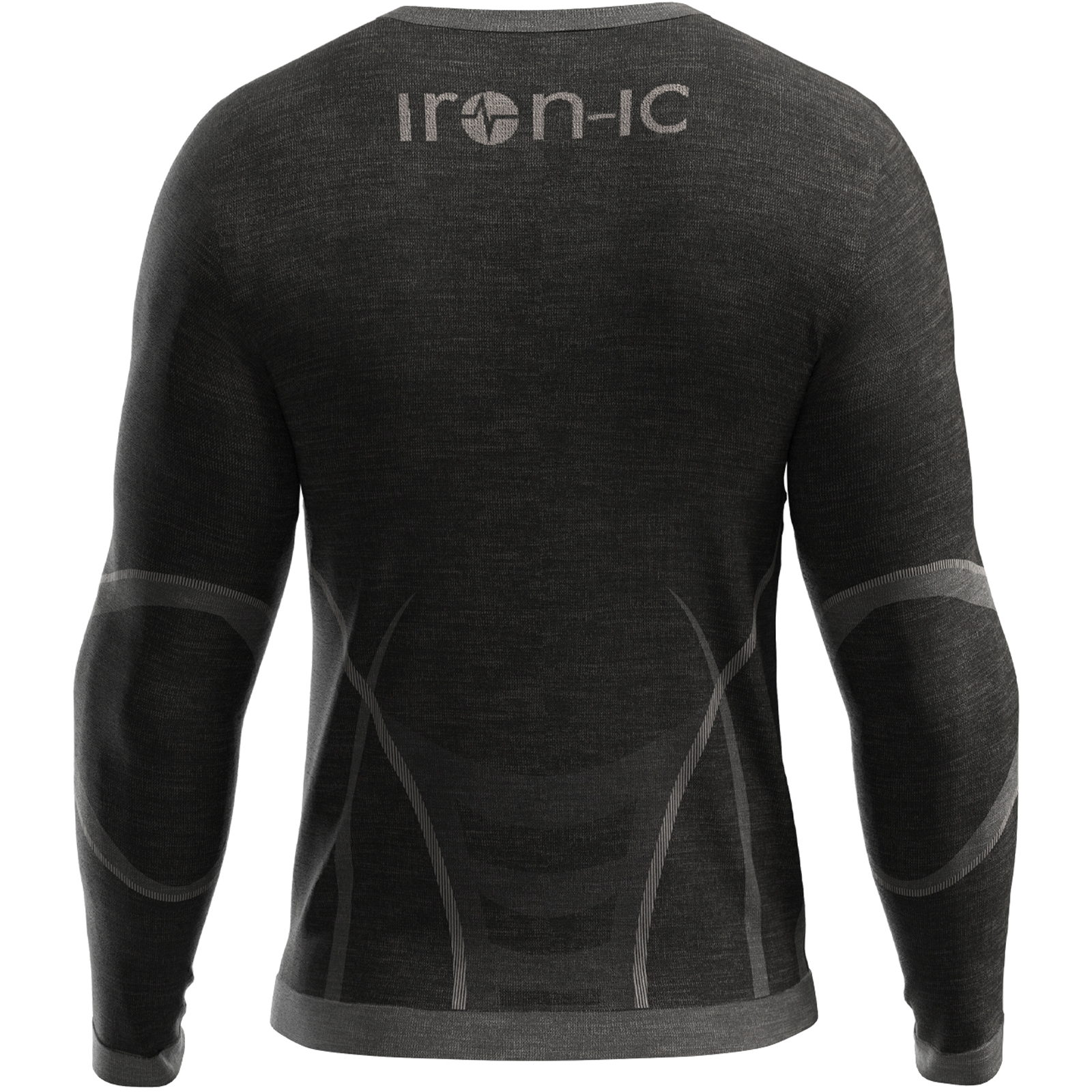 iron-ic Merino 70 Longsleeve Man - Langarmshirt black-grey - Bild 2
