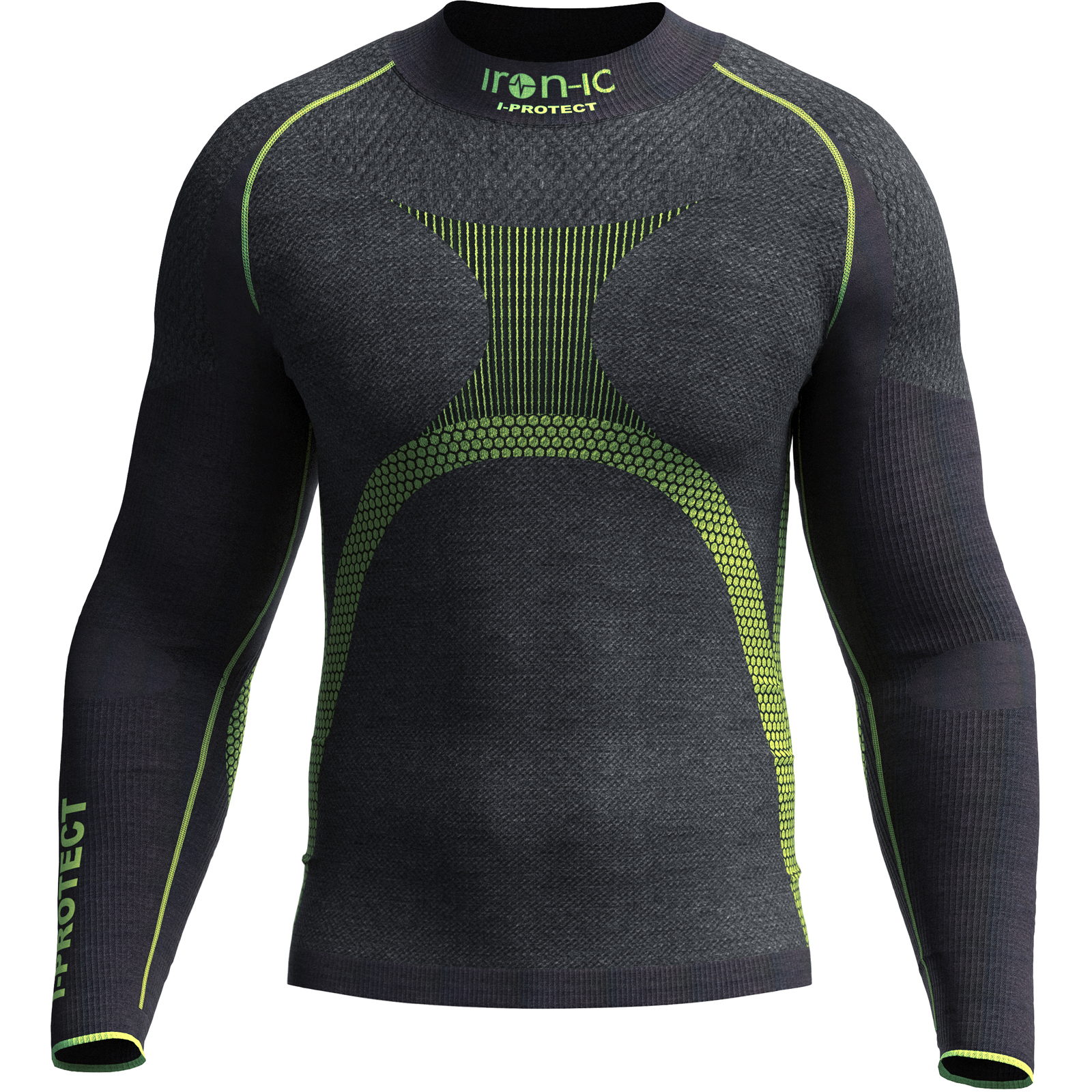 iron-ic I-PROTECT Longsleeve Man - Funktionsshirt black-neon - Bild 2