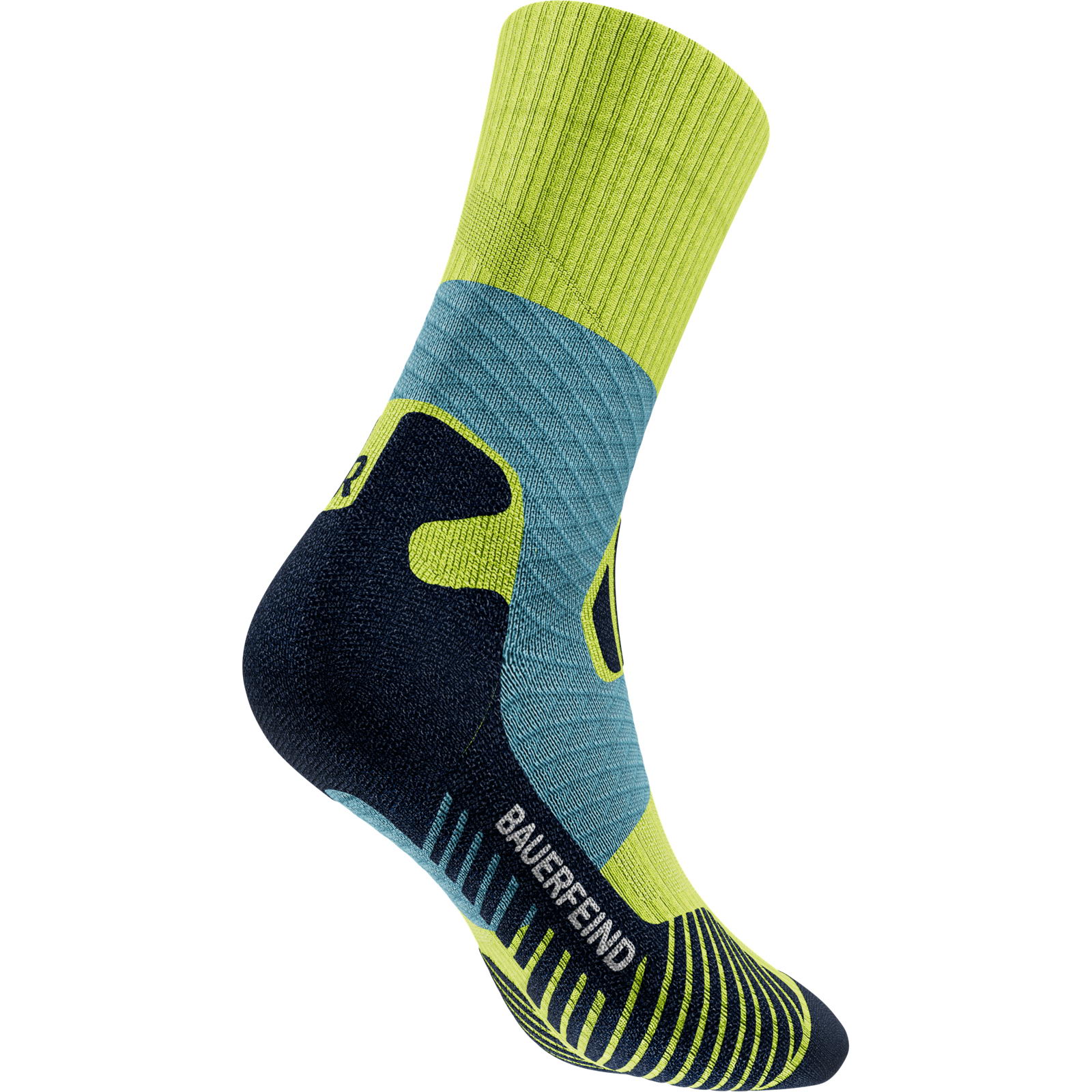 Bauerfeind Sports Trail Run Mid Cut Socks Men - Trailrunning Socken bright lemon - Bild 7