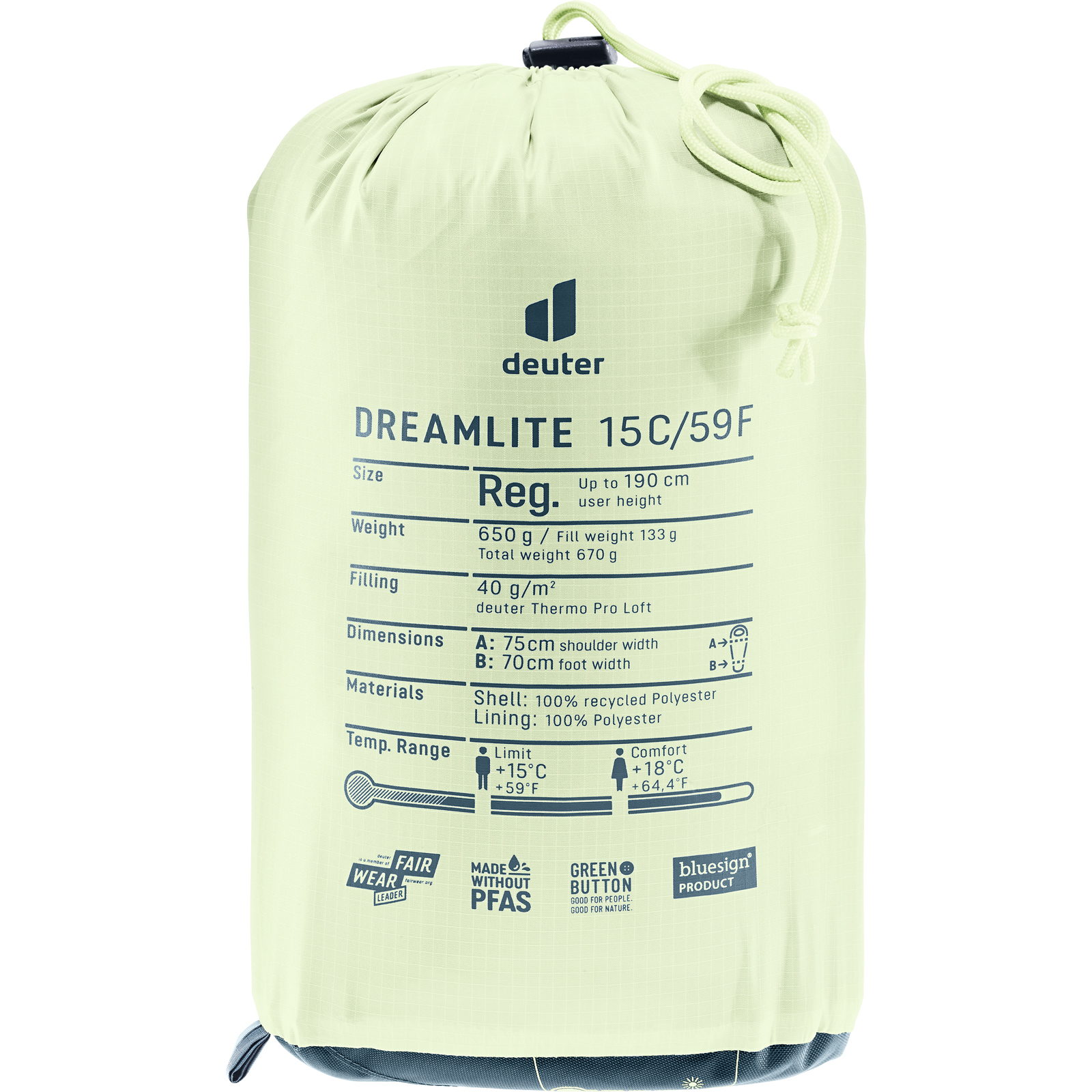 deuter Dreamlite 15C/59F - Kunstfaserschlafsack terra-canyon - Bild 8