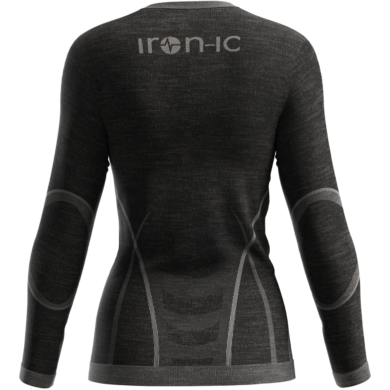 iron-ic Merino 70 Longsleeve Woman - Langarmshirt black-grey - Bild 2