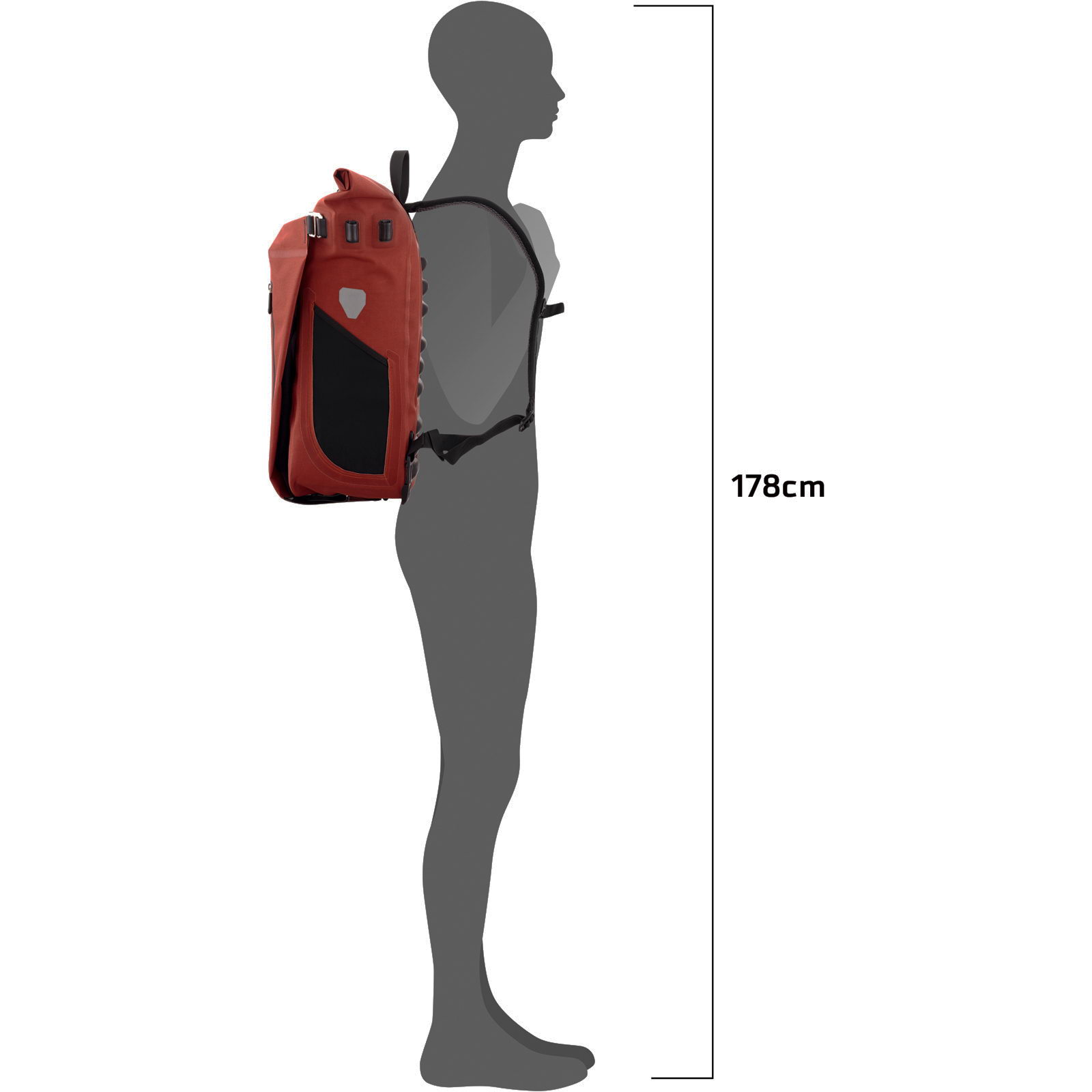 ORTLIEB Vario Plus 26L QL2.2 - Rucksack und Radtasche dark chili - Bild 25