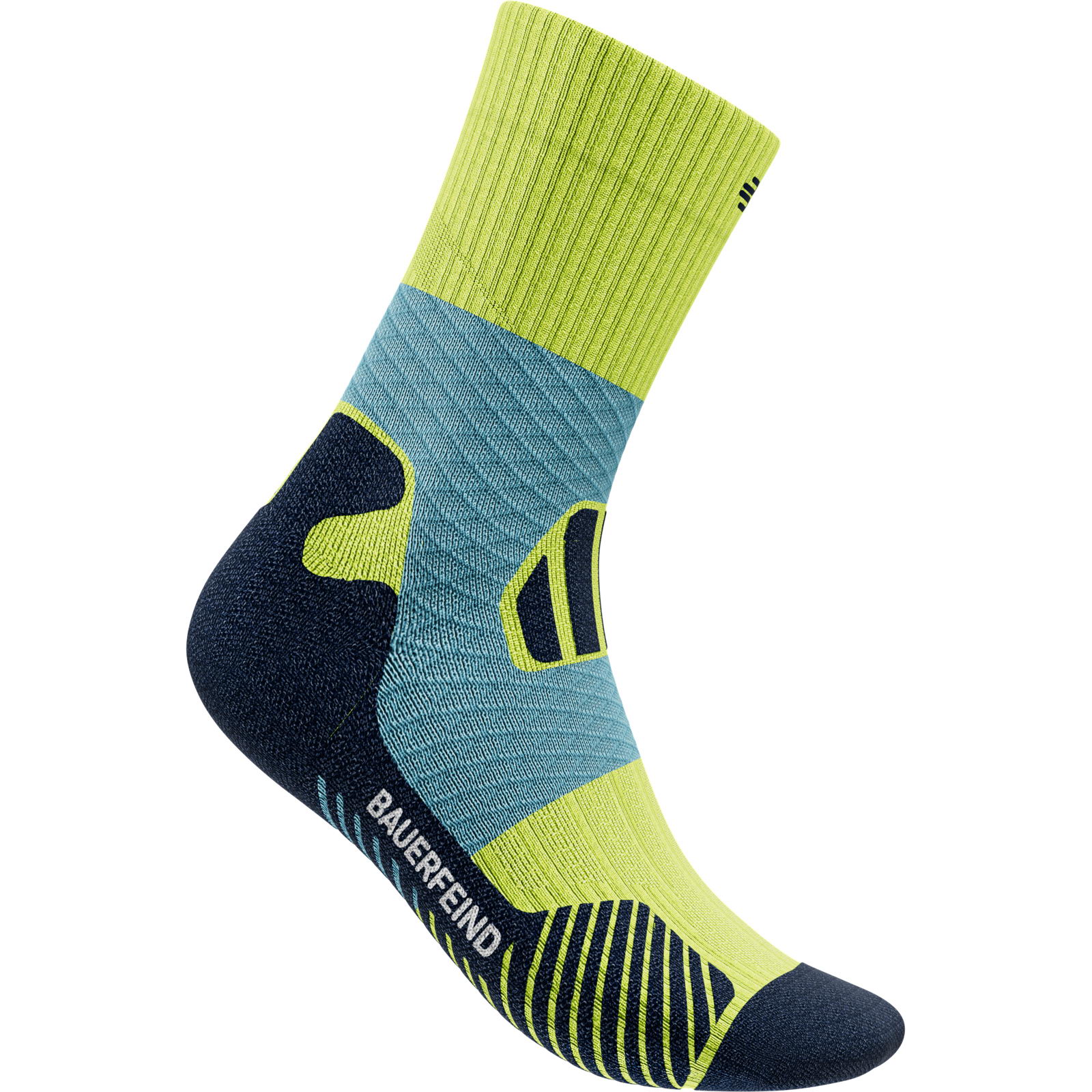 Bauerfeind Sports Trail Run Mid Cut Socks Men - Trailrunning Socken bright lemon - Bild 4