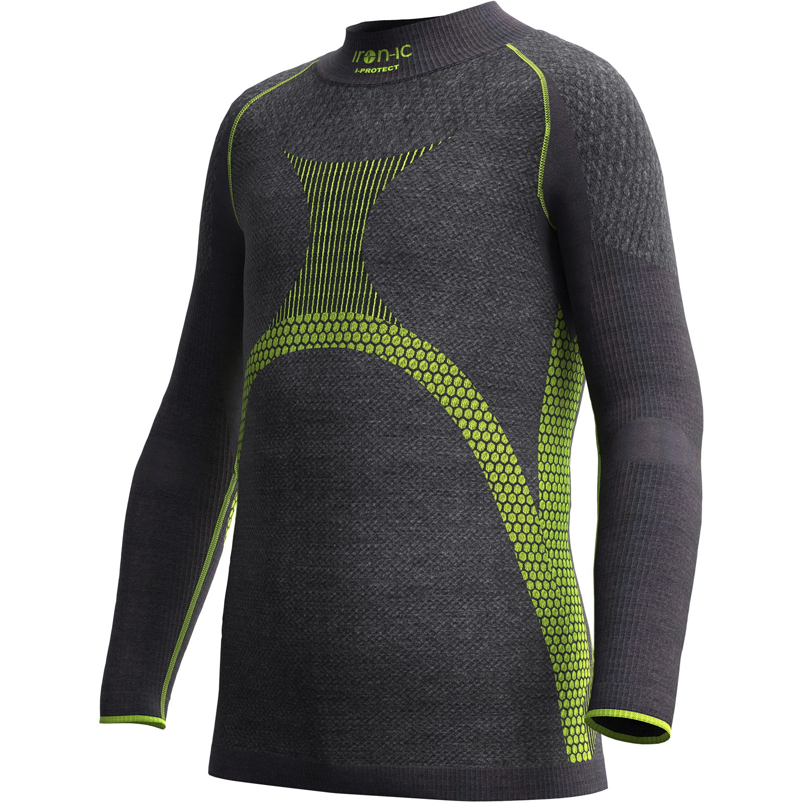 iron-ic I-PROTECT Longsleeve Junior - Funktionsshirt black-neon - Bild 3