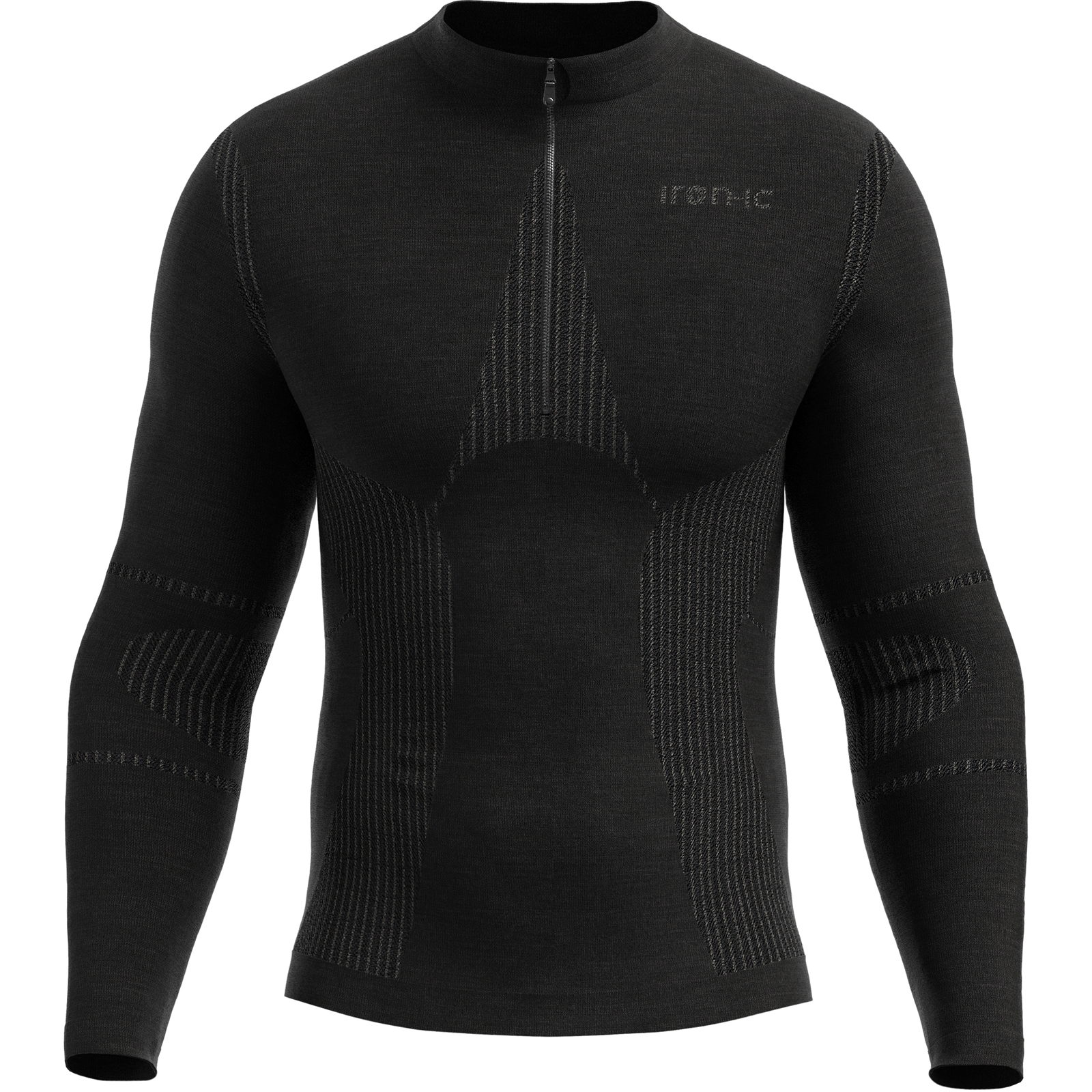 iron-ic Merino 40 Longsleeve 1/2 Zip Man - Langarmshirt black - Bild 1 iron-ic Merino 40 Longsleeve 1/2 Zip Man - Langarmshirt black - Bild 1