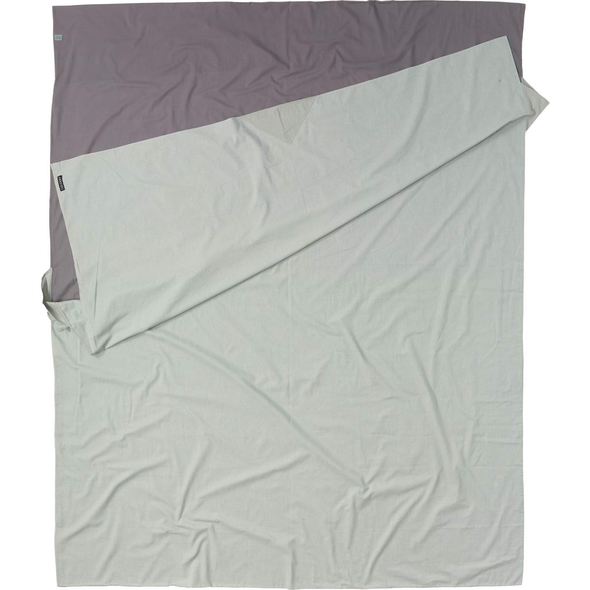 COCOON Cotton TravelSheet Double Size elephant grey-cactus blue - Bild 1