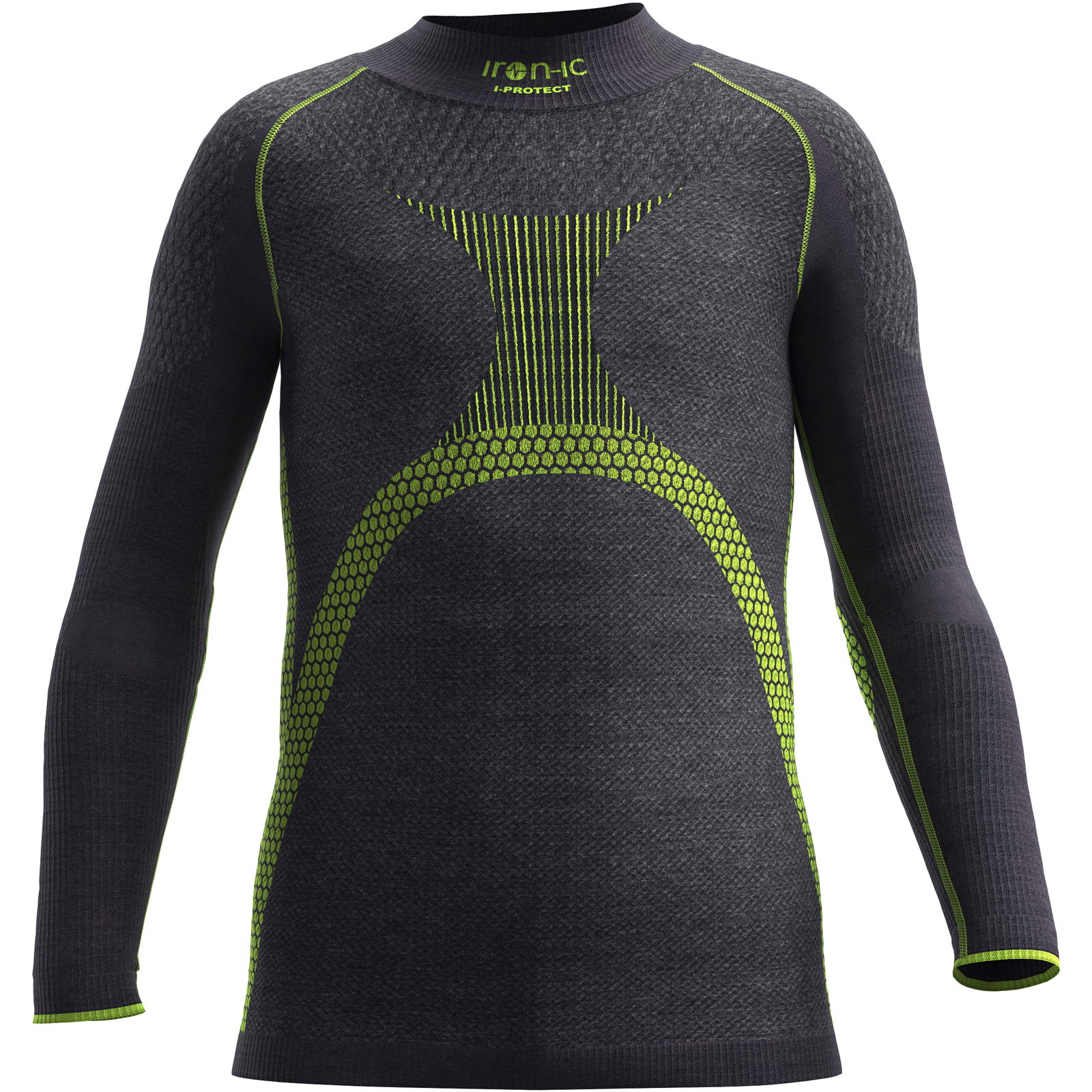 iron-ic I-PROTECT Longsleeve Junior - Funktionsshirt black-neon - Bild 1