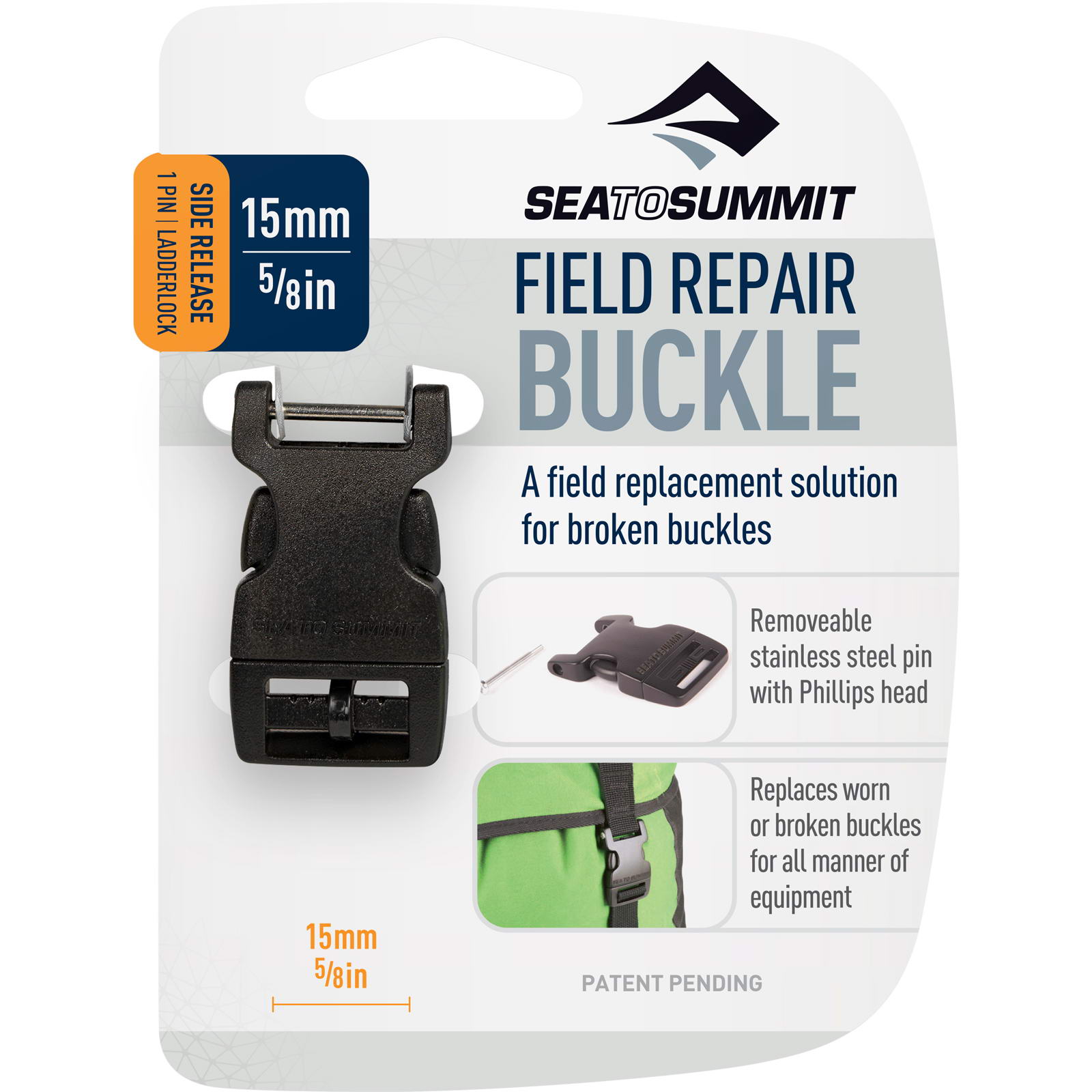 Sea to Summit Field Repair Buckle Side Release 1 Pin 15 mm - Gurtschnalle - Bild 1
