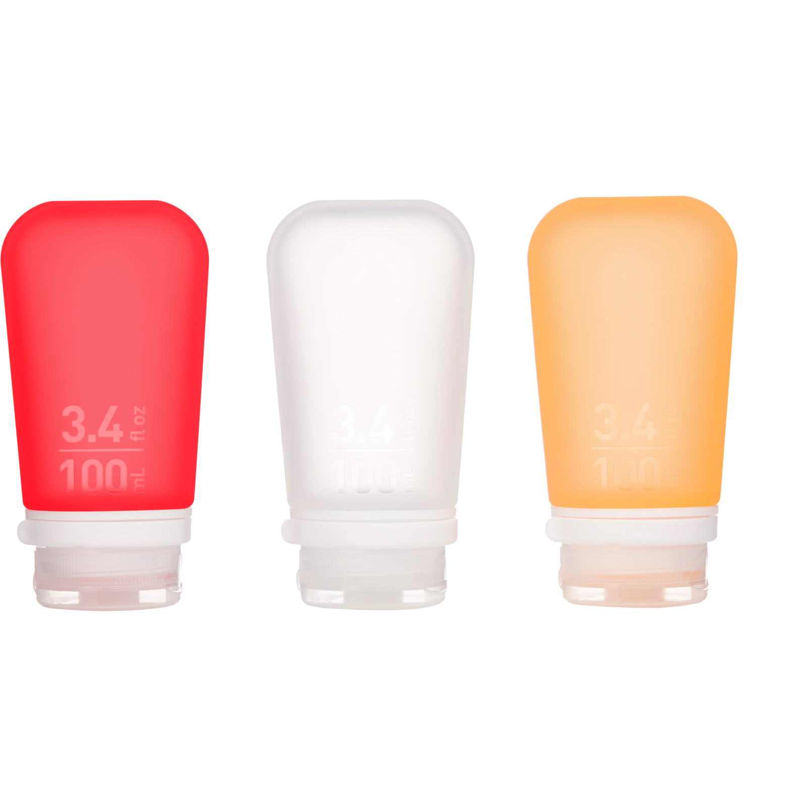 humangear GoToob+ 3er Pack - 3 x 100 ml Tube transparent-rot-orange - Bild 3