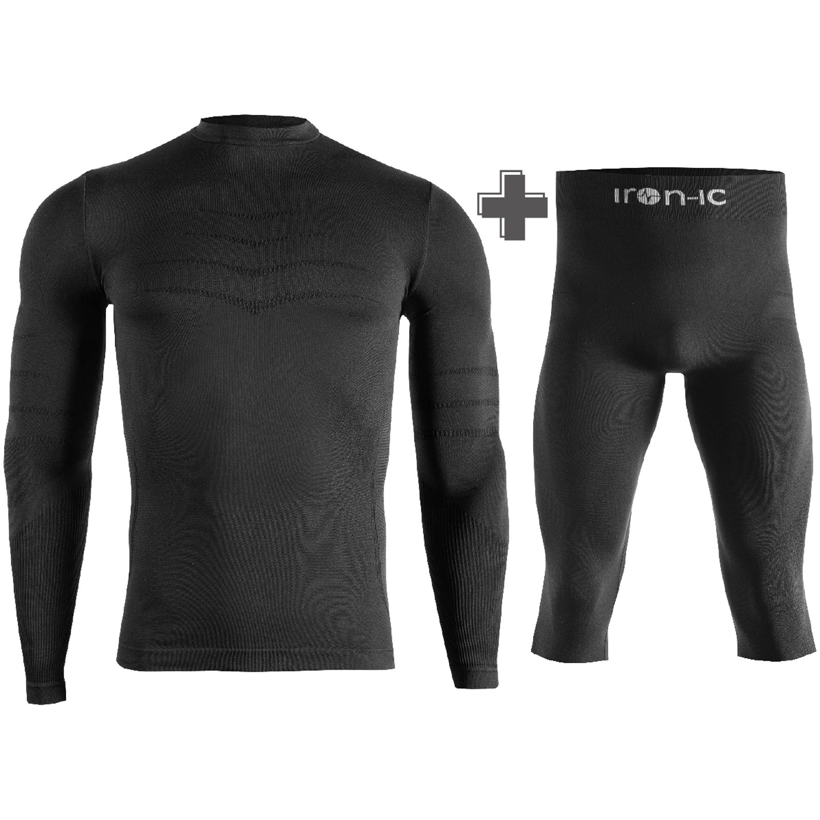 iron-ic Baselayer Kit Man 3/4 - Unterwäsche Set black - Bild 1 iron-ic Baselayer Kit Man 3/4 - Unterwäsche Set black - Bild 1